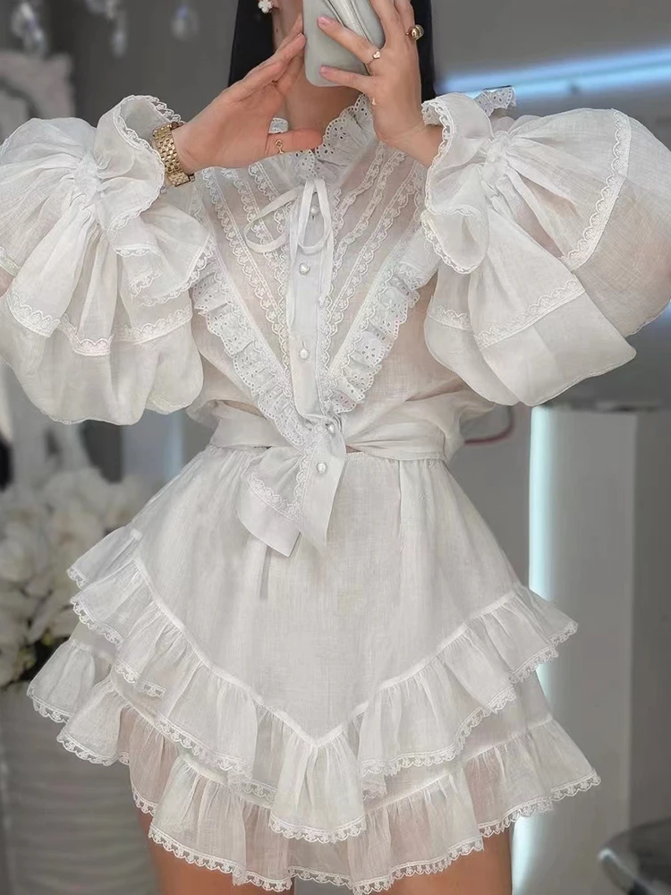 Женский комплект из двух предметов VGH Однотонная рубашка со стоячим воротником и