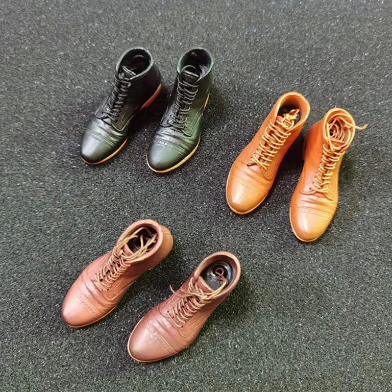

1/6 Scale Male Shoes Model Lace-up Rubber Boots Soldier Model For 12'' Detachable Feet Action Figure Body Dolls
