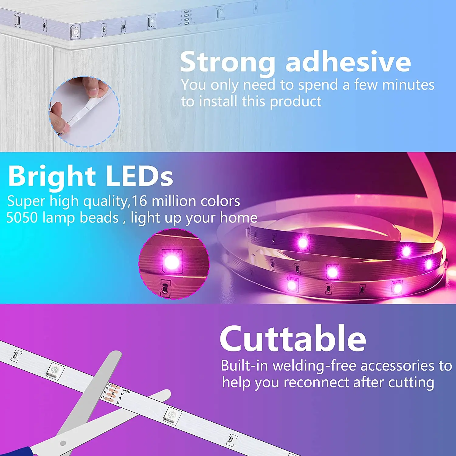светодиодная лента 12в 5050RGB Светодиодные ленты светящаяся 5V лампочки