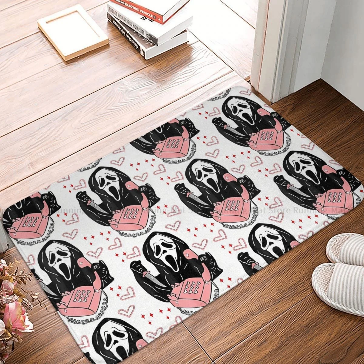 

Scream Ghostface Horror Film Non-slip Doormat Calling Halloween Hang Up Bath Bedroom Mat Welcome Carpet Home Pattern Decor