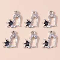 10pcs 20x16mm cute crystal love heart charms for making diy earrings pendant necklaces handmade keychains craft jewelry findings