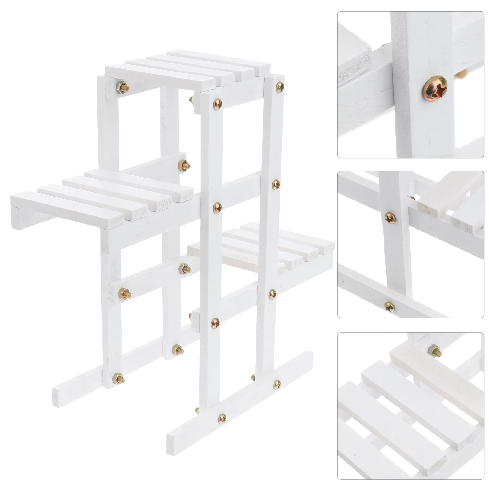 

Wooden Stand Tiered Holders For Outside Planter Pots Shelves Flower Storage Rack Flower Potted Rack for Plants Displaying