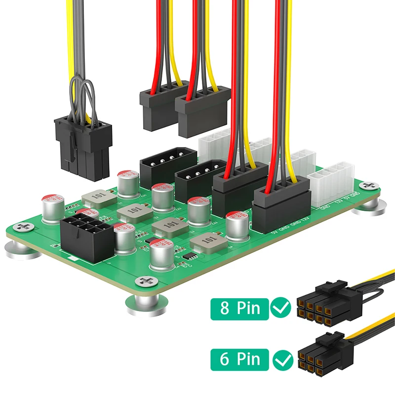 Плата блока питания ATX 6/8Pin от 12 В до 5/12 4x4/4 контакта + 4x5 контактов модуль-адаптер