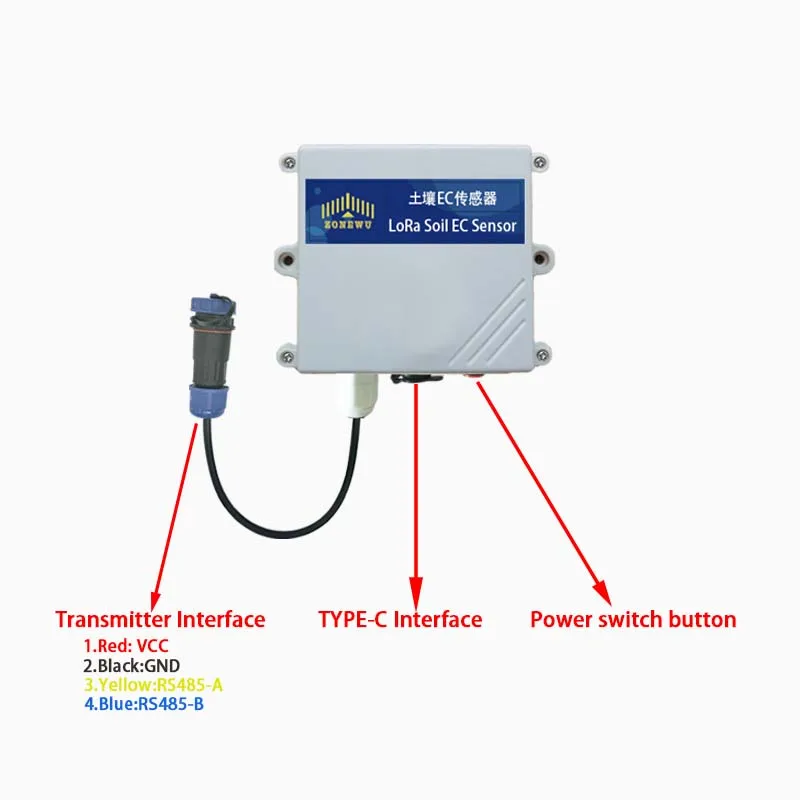 Высокоточный сельскохозяйственный датчик ZONEWU LoRaWAN 3-в-1 для измерения температуры, влажности и электропроводности почвы (art.: 3920da0f78dde) - 3920da0f78dde