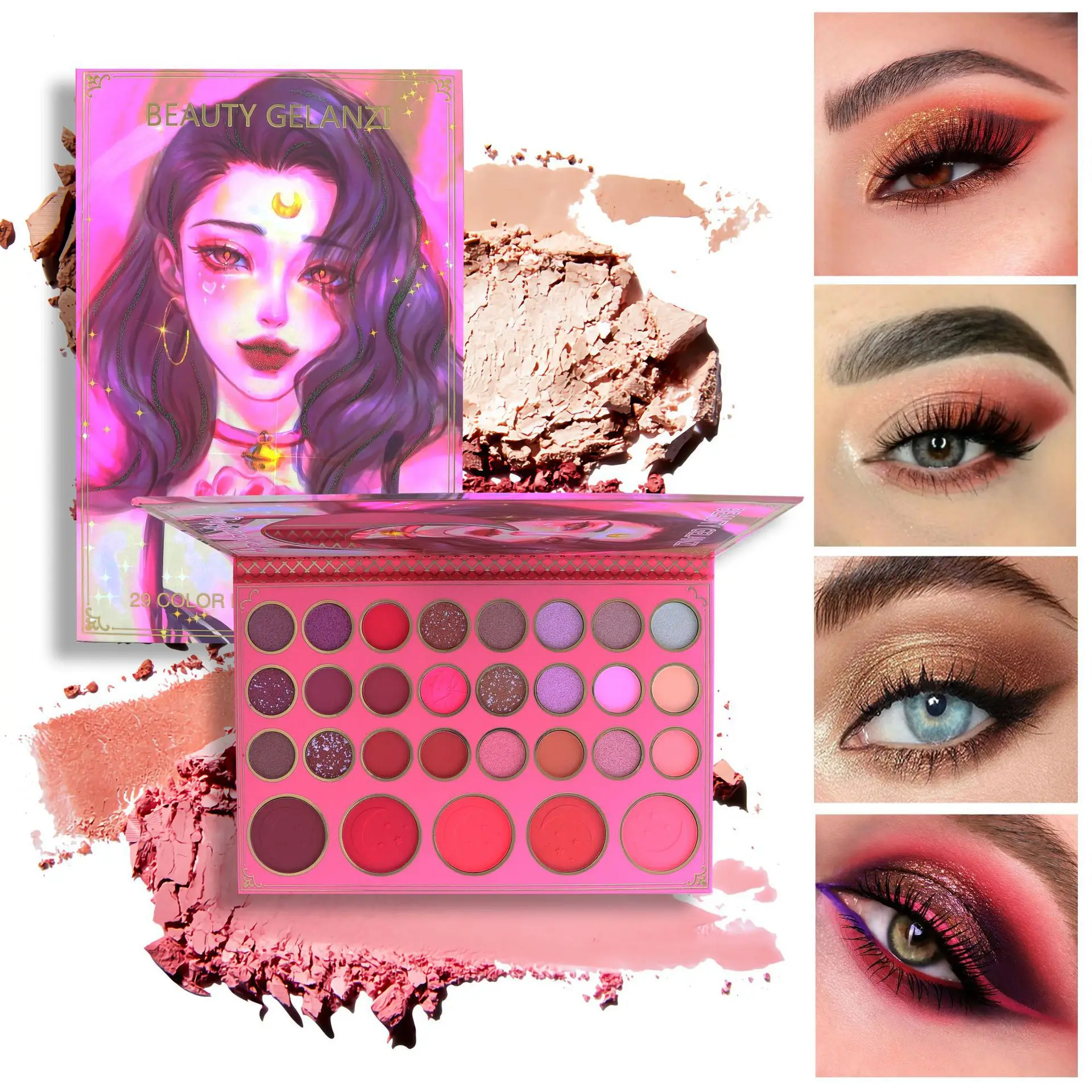 Тарелка для теней век Kazilan 29 цветов два в одном пудра румяна милая крутая матовая