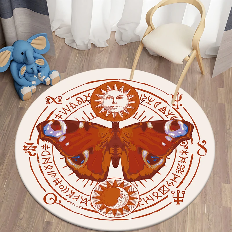 

Mysterious pattern round carpet floor mat polyester carpet mat door mat living room carpet Meditation mat prayer mat room decor