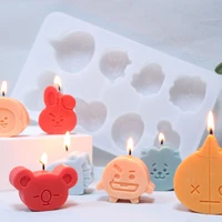 3d rabbit bear animal statue candle mould diy handmade candle making scented soap shape silicone mold crafts tools house decor