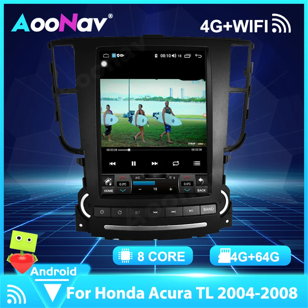 

2Din For Honda Acura TL 2004-2008 Android 10.0 Car Multimedia GPS Navigation Audio 4G WIFI Wireless Carplay Stereo Screen