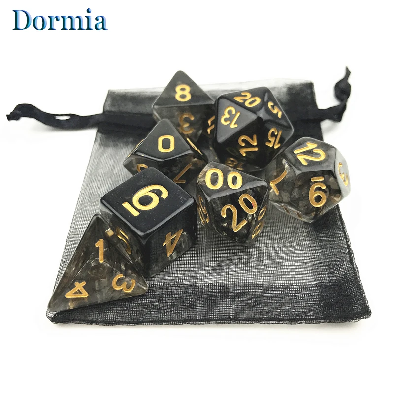 

New 7 Pcs/set Polyhedral Nebula Dice D4 D6 D8 D10 D% D12 D20 with Bag , for DNDGame RPG Role Playing Board Game