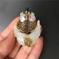 hot selling natural hand carve jade pisces pingan has fish every year necklace pendant fashion jewelry men women luck gifts