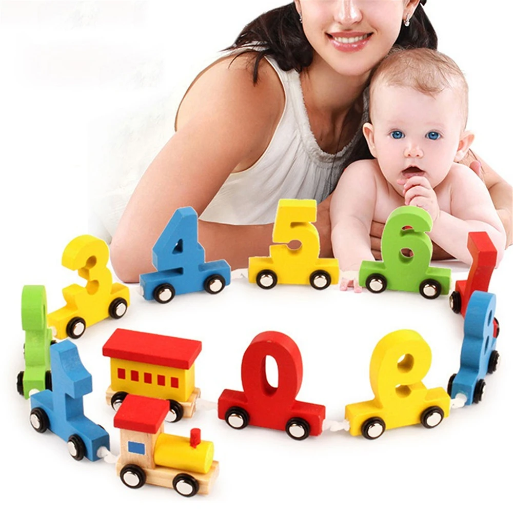 

Baby Toys Wooden Montessori Education Alphabet Train Set Building Blocks Learning Number Letter Colors Game Train Model Gifts