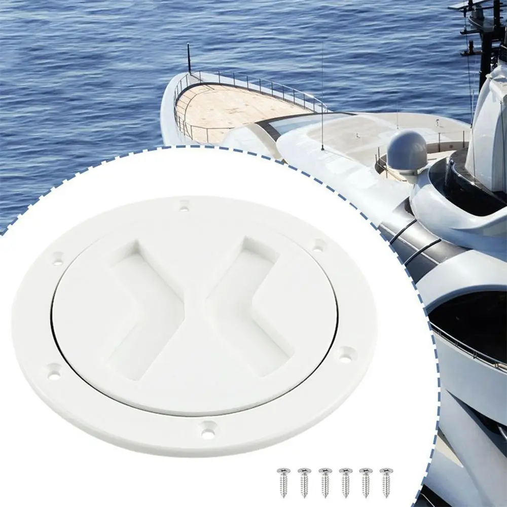 

Yacht Round 4 Inch Non-slip White Black Boat Sailing Inspection Deck Cover Lid Marine