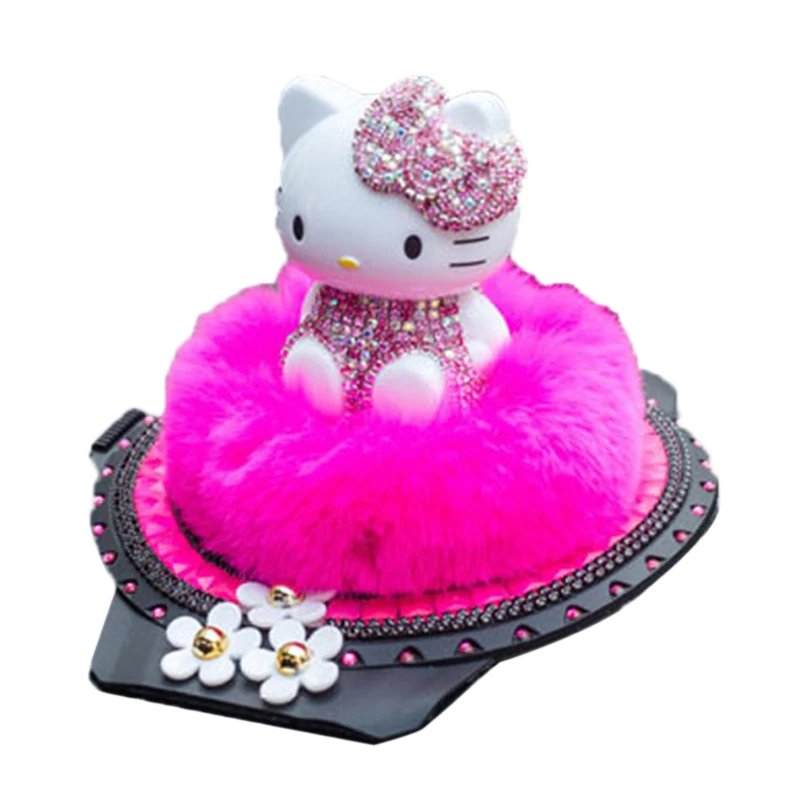 Автомобиль Cat Украшение Фигурка Rhinestone Dashboard Духи Интерьер Орнамент Роза Красная