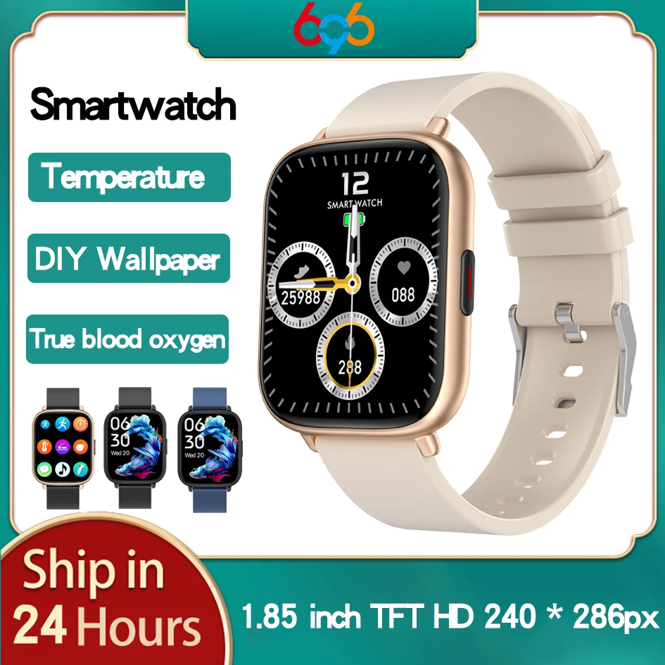 

2023 New Men 1.85 Inch Heart Rate Smart Watch Waterproof Sport Fitness Tracker Women True Blood Oxygen Temperature Smartwatch