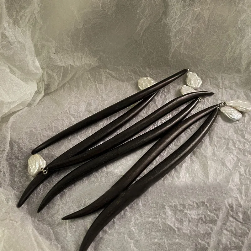 

Деревянная вилка для волос ручной работы «сделай сам», традиционные палочки для волос из натурального сандалового дерева, с ракушками и бус...