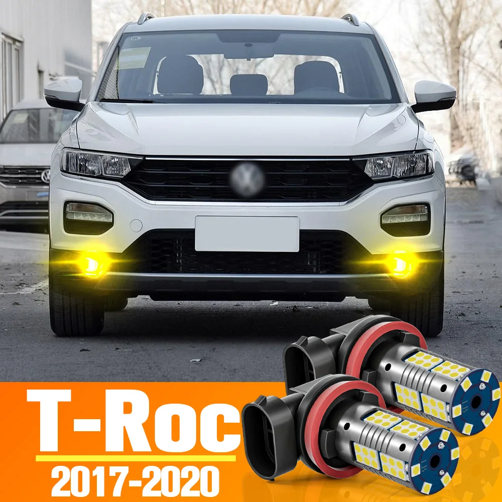 

2pcs LED Front Fog Light Bulb Accessories For VW T-Roc TRoc 2017-2020 2018 2019