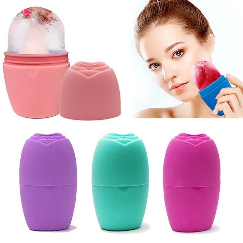 

Skin Care Beauty Lifting Contouring Tool Silicone Ice Cube Trays Ice Globe Ice Balls Face Massager Facial Roller Reduce Acne