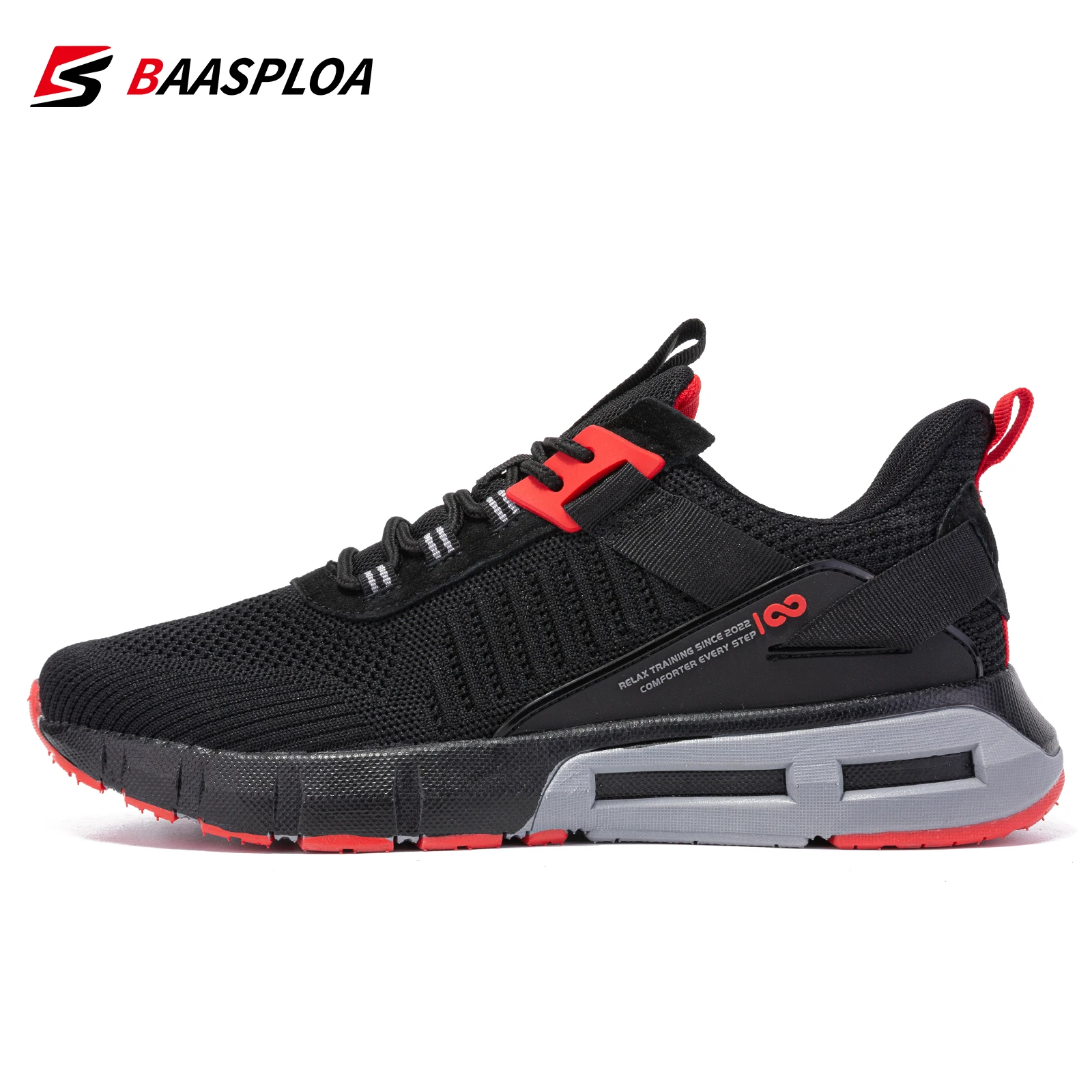 Baasploa New Men's Sneakers Lightweight Breathable Walking Shoes Comfortable Casual Male Non-Slip Running Gym Shoes