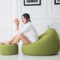 Fabric Lounge Chair Bean Bag with Filler Super Small Apartment Living Room Furniture Durable Comfortable Leisure Single Sofa