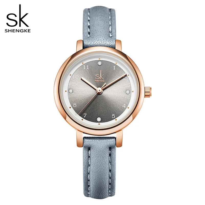 

Shengke Women Watches Slim Leather Strap Mini Dial Japanese Quartz Movement Elegant Relogio Feminino Gift Watch Reloj Mujer