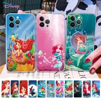 disney ariel little mermaid princess phone case for iphone 11 12 13 mini pro xs max 8 7 6 6s plus x 5s se 2020 xr case