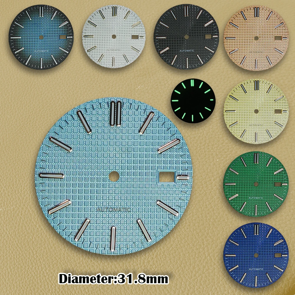 Циферблат NH35 31 8 мм 3D S зеленый светящийся циферблат подходит для NH36 4R 7S механизм AP