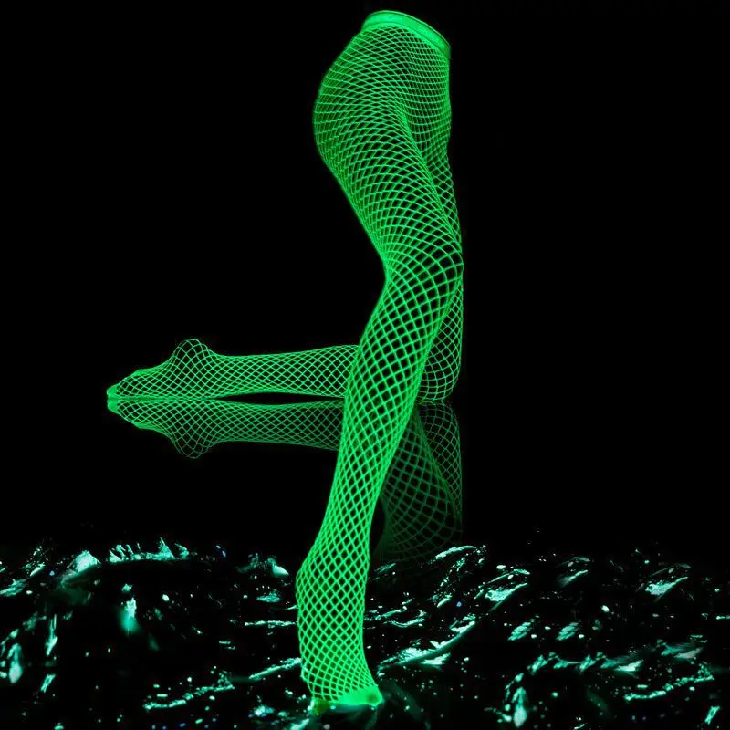 

Glow Net Silk Socks Reflective Hollow Out Sex Pantyhose Nightclub Flirting Sexy Underlay Socks