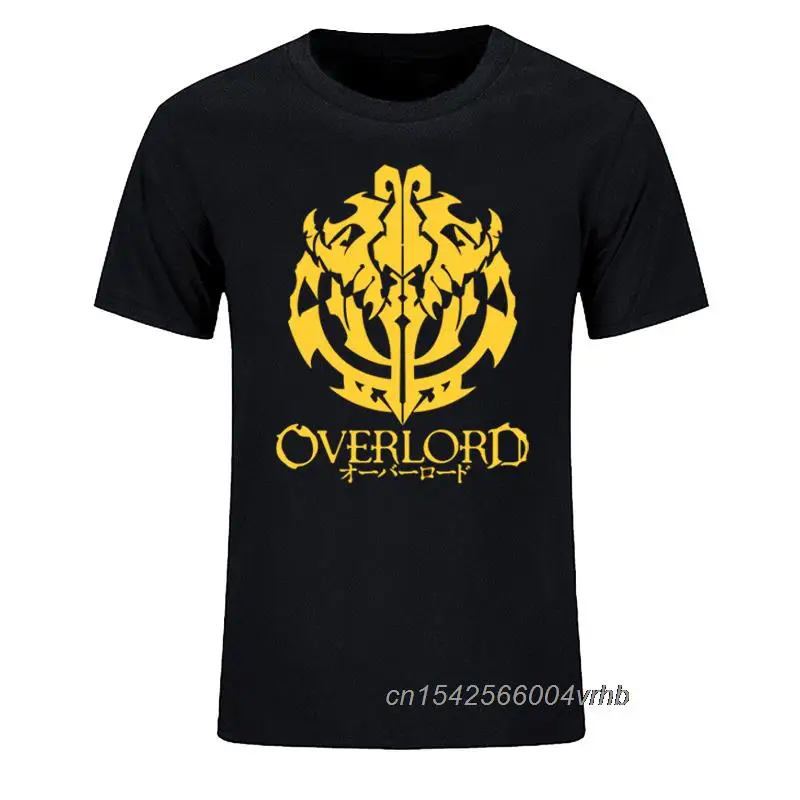 

New Graphic Casual Short Sleeve Cotton Casual Anime Overlord Logo Men T Shirts