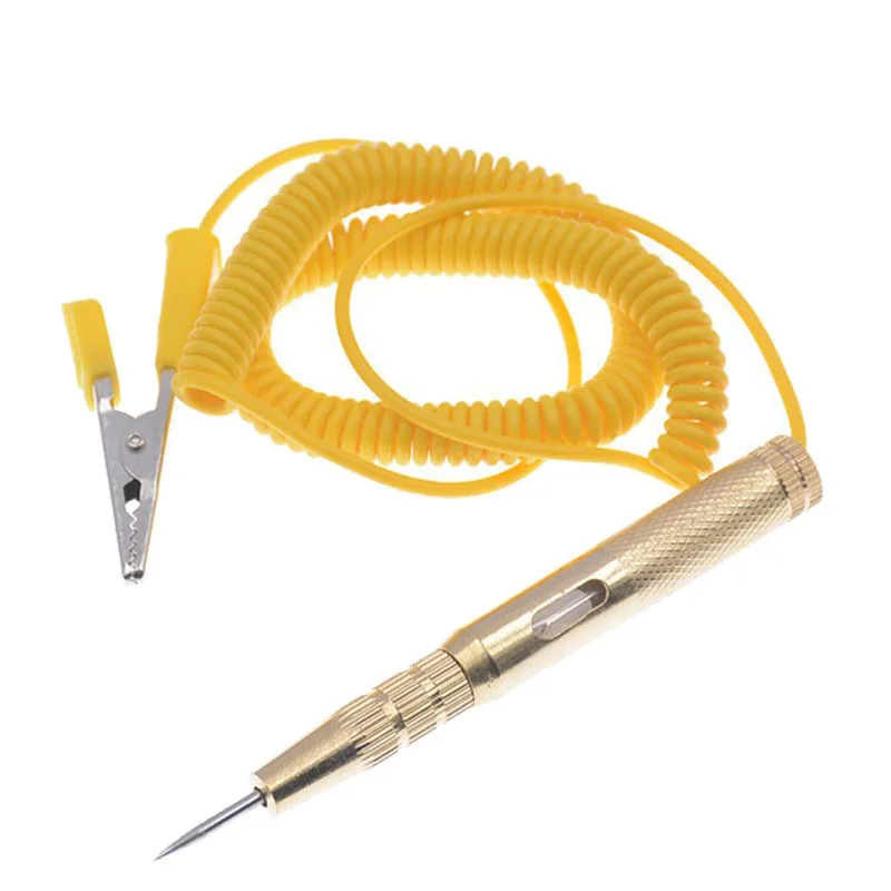 

Авто автомобильный тестер цепей постоянного тока 6 В 12 В 24 В лампочка тест напряжения ручка карандаш желтый