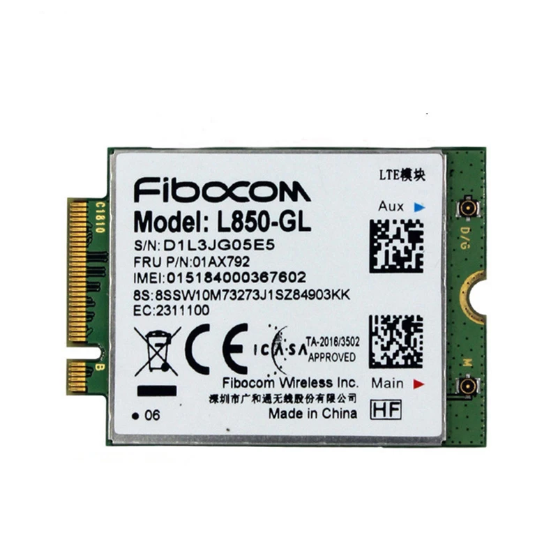 

Fibocom L850-GL LTE Cat9 M.2 Module for Thinkpad X1 Carbon 6th 7th Yoga 3rd X280 T580 T480s L480 X1 Yoga Gen 3 4th L580 Laptop