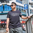 Футболка GXXH мужская с коротким рукавом, брендовая Свободная рубашка с принтом в полоску, с коротким рукавом для полных мужчин, большие размеры 7XL, на лето