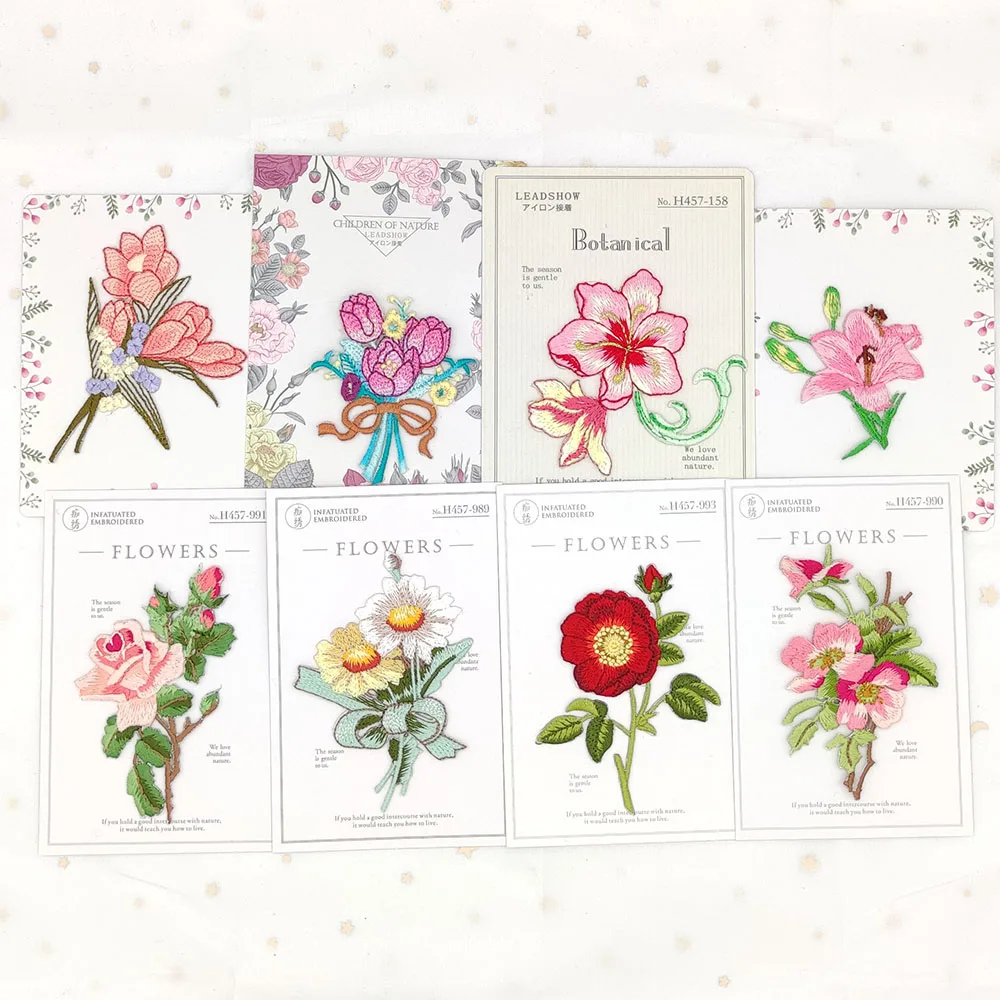 

Flower Embroidery Stickers Ironing Patches For Clothing Parches Bordados Para La Ropa Thermoadhesive Patch Sewing Accessories