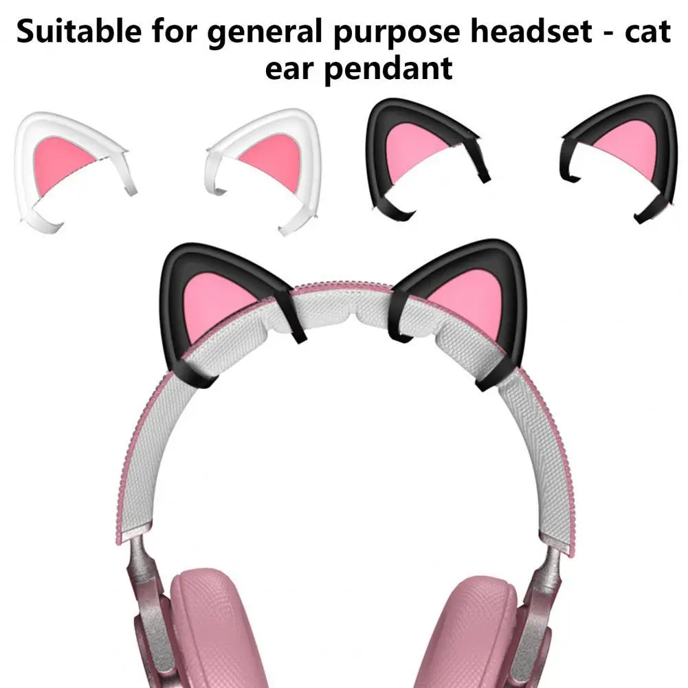 

1 Pair Cat Ear Decoration Reliable Gaming Headphone Silicone Cat Ear Cute Comfortable Kitty Ear