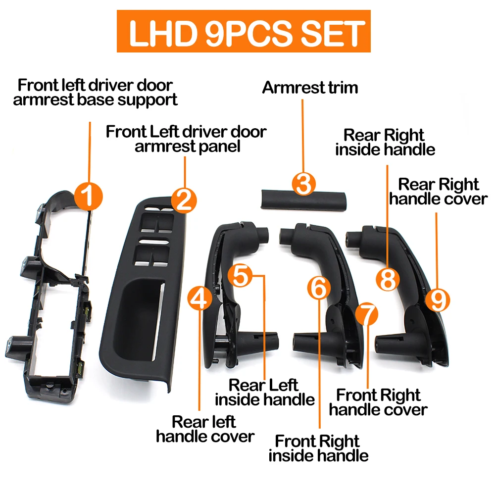9 шт. сменные передние и левые ручки для Volkswagen VW Bora Golf 4 MK4 Jetta 1999-2004