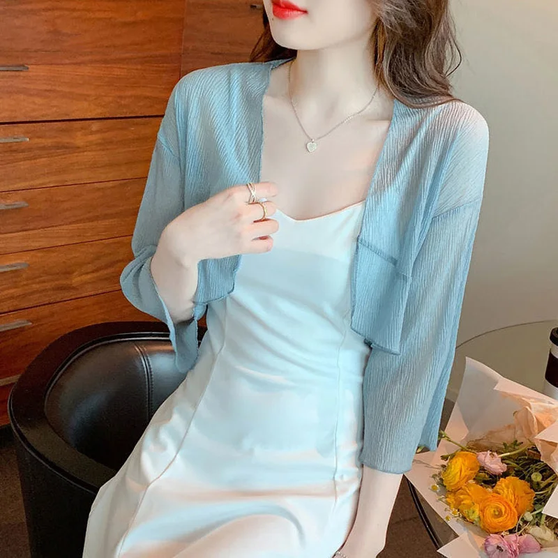 Повседневная короткая шифоновая шаль Zik Hekiy для отпуска в гавайском стиле белая