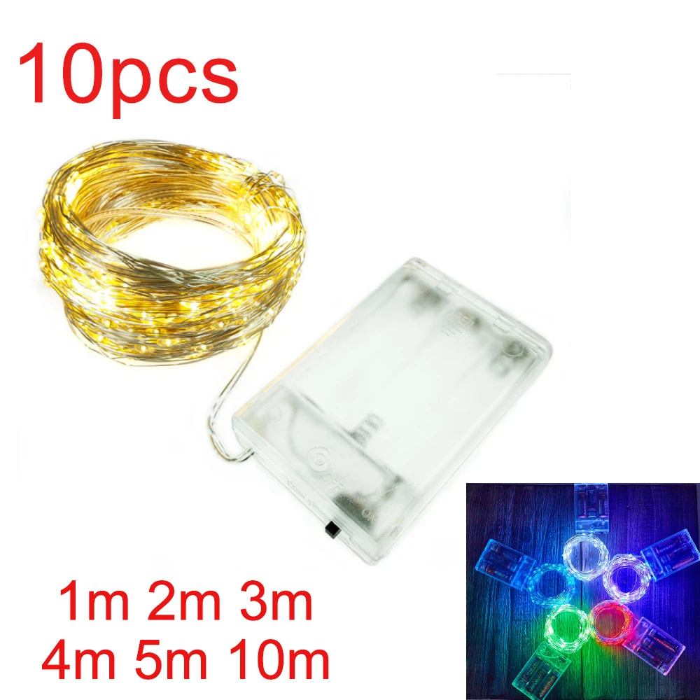 10PCS holiday Led christmas lights outdoor 10M 5M 4M 3M 2M 1M led string lights decoration for party holiday wedding Garland