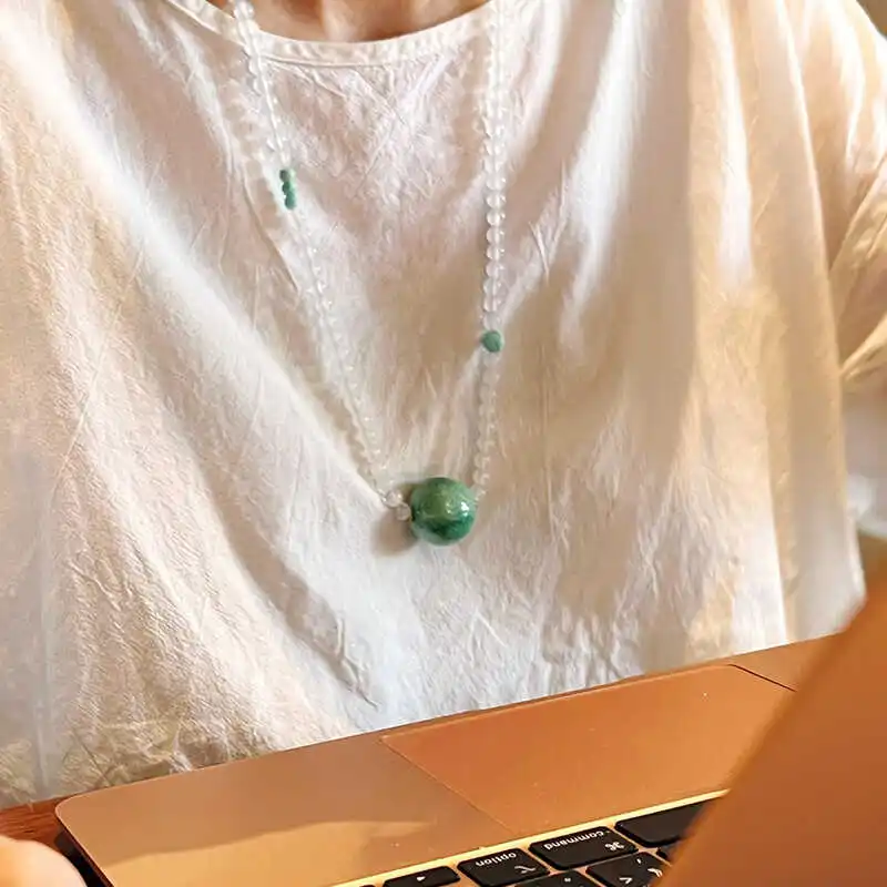 Натуральный высокий фарфор бирюзовый с большими частицами ожерелье бусинами на