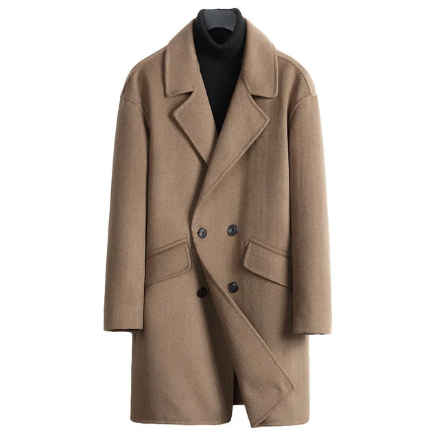 

Мужская зимняя куртка, мужское двустороннее шерстяное меховое пальто, мужские куртки в Корейском стиле, теплая одежда для мужчин 2023, мужски...