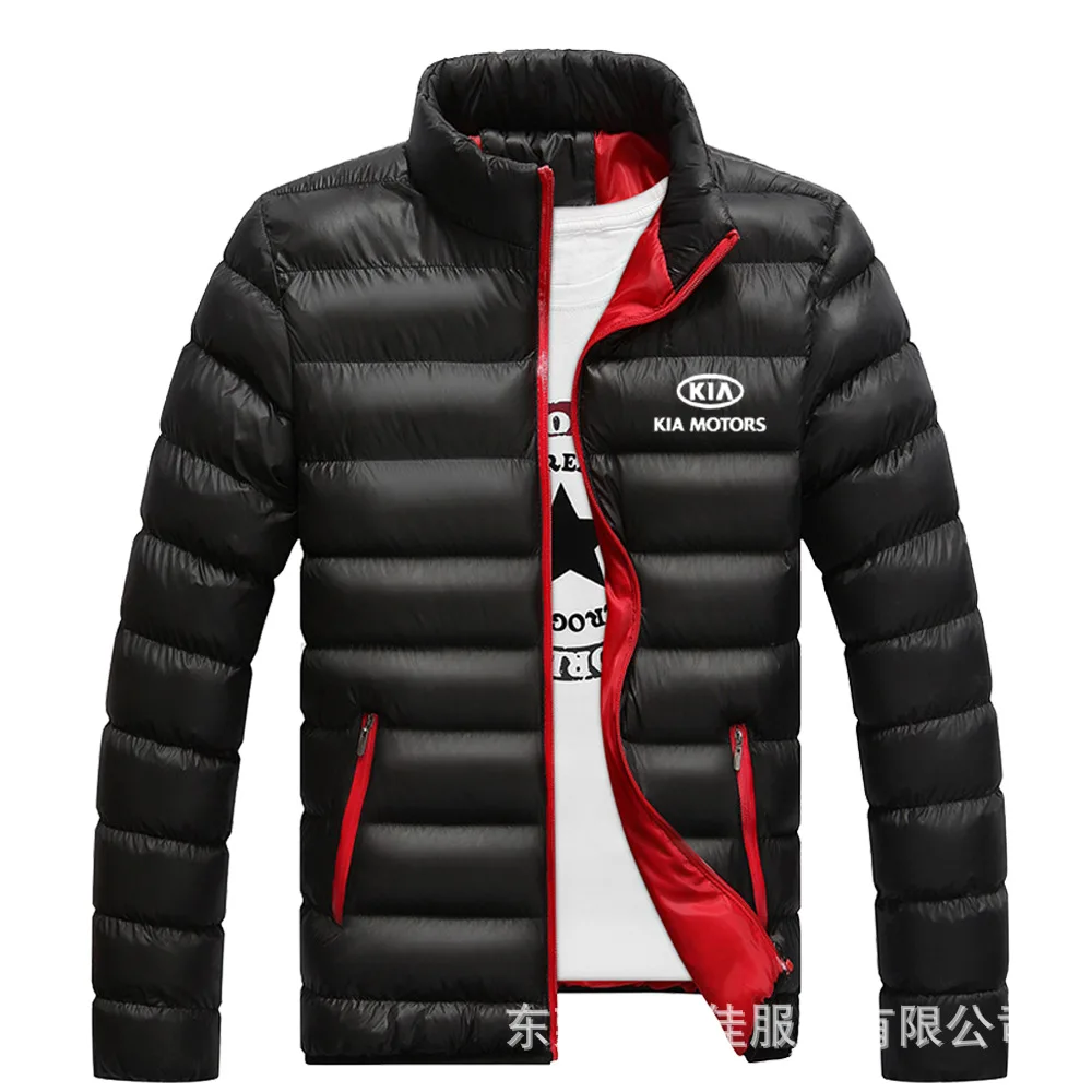 

KIA MOTORS Fashion Casual Zipper Hoodies Men's Cotton Clothing Winter Warm Jackets Harajuku Male Stand Collar Tops Coats