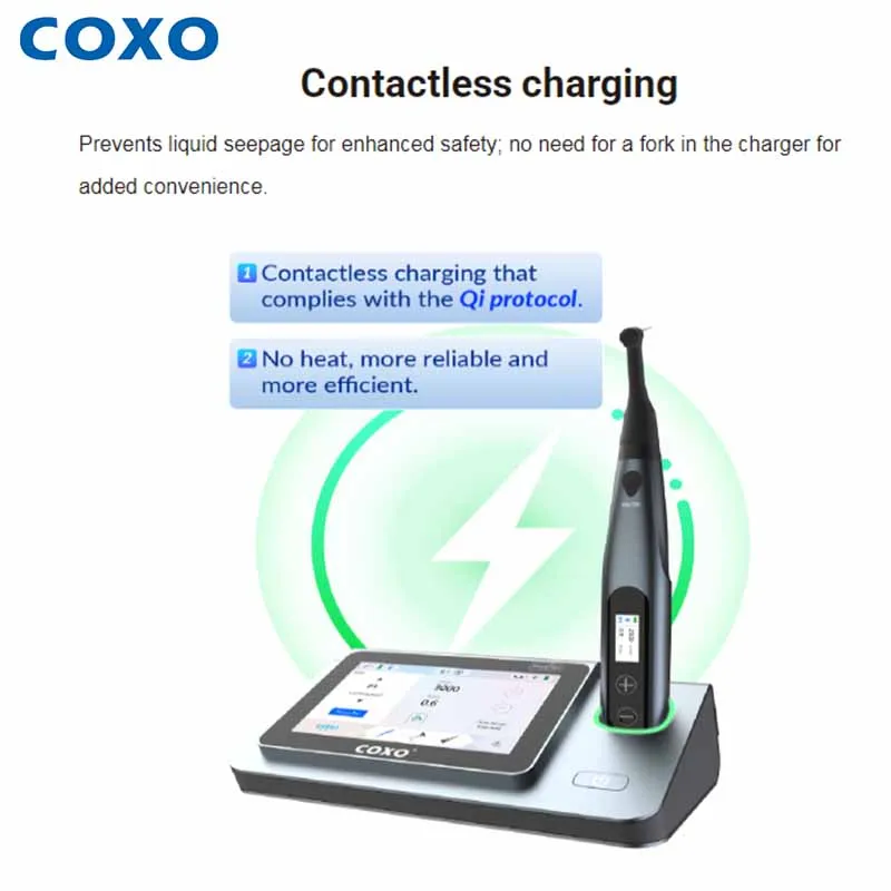 Фото Стоматологический эндомотор COXO C Smart-i Pilot с апекслокатором, беспроводной, Bluetooth, для эндодонтии, с функцией реципрокации, стоматологическое оборудование для лечения корневых каналов №1