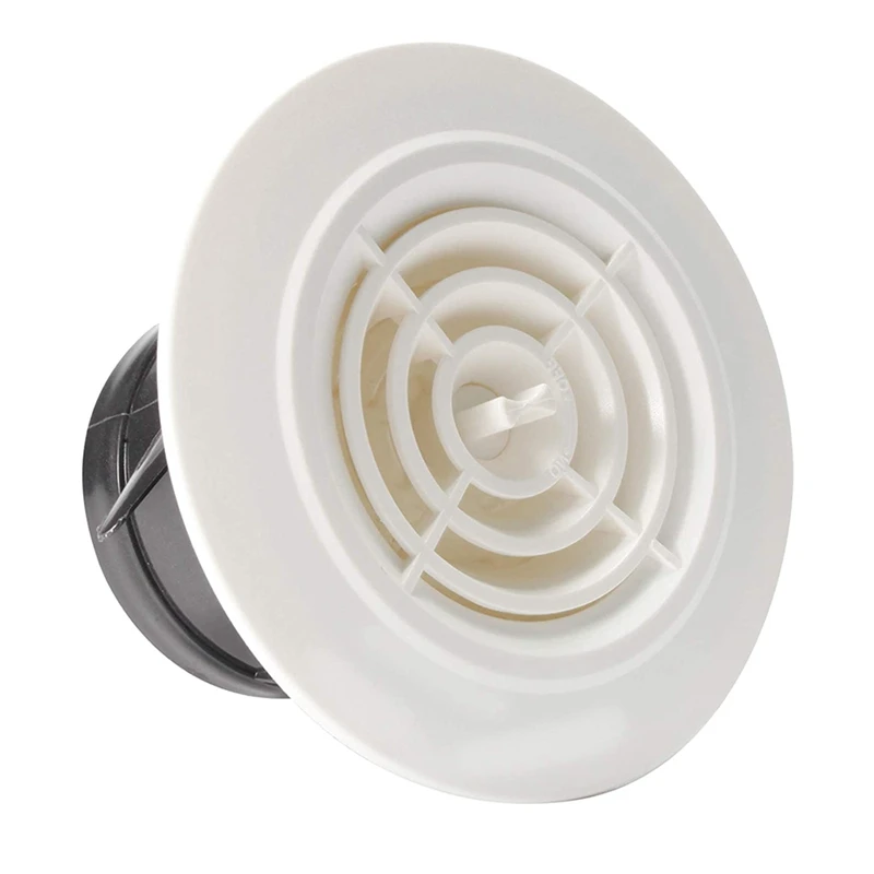 

116Mm Round Air Vent ABS Louver White Grille Cover Adjustable Exhaust Vent Fit For Bathroom Office Kitchen Ventilation