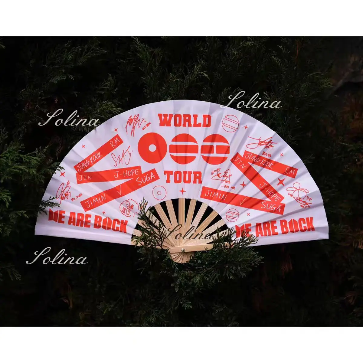 Складной веер BTS World Tour Arirang, 30*15 см, 11,8 дюйма, с двусторонней печатью, коллекционный, подарок для фанатов (art.: 3920dc68d121c) - 3920dc68d121c