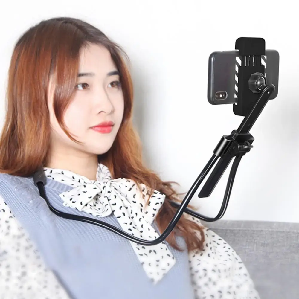 

Universal Flexible Mobile Phone Holder Hanging Neck Lazy Necklace Bracket Bed 360Degree Phones Holder Stand Tablets Clip Holder