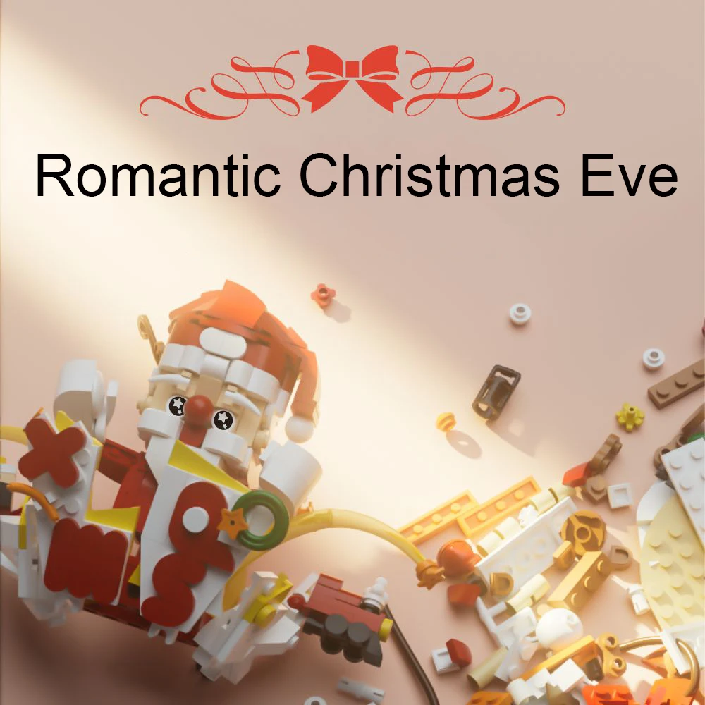 Рождественские блоки Pinlepai с подсветкой музыкальная шкатулка набор строительных