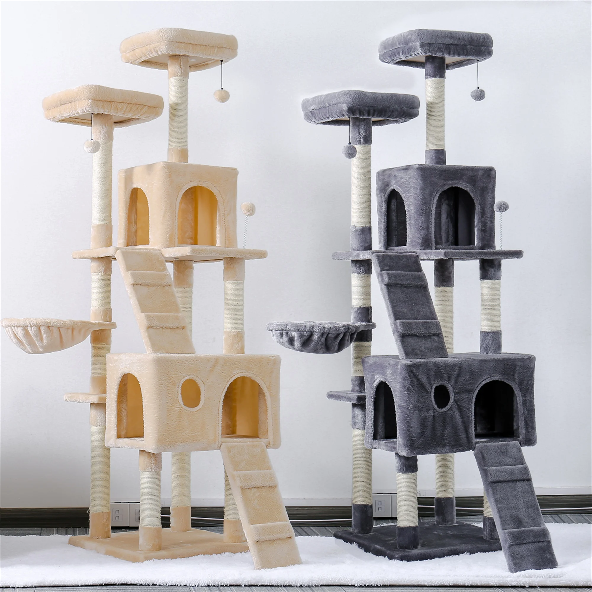 

69" Cat Tree Tower with Scratching Post for Bigger Cat Multi-Level Tower Cat Tree House Condo Entertainment Scratching Supplies