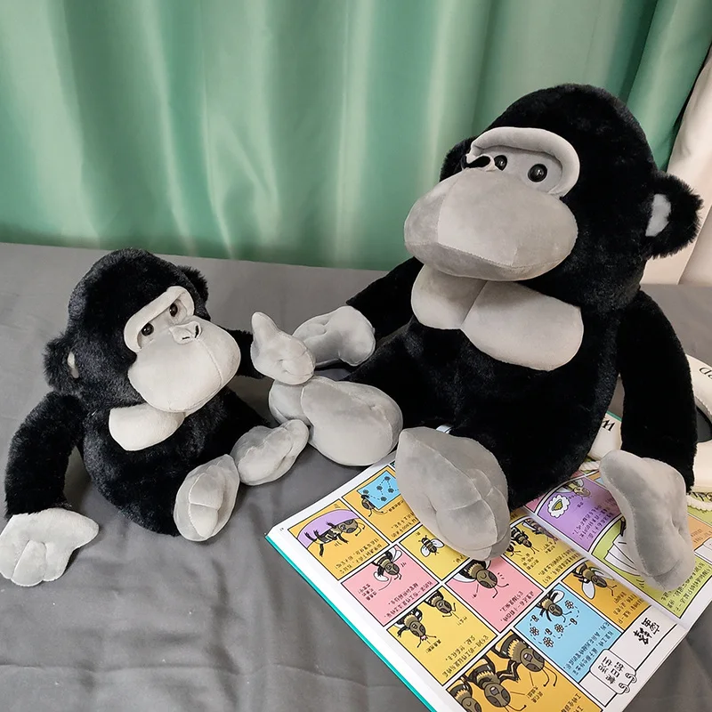 23-35 см Имитация Черной гориллы Плюшевая Кукла Реалистичная сидя осанка большой
