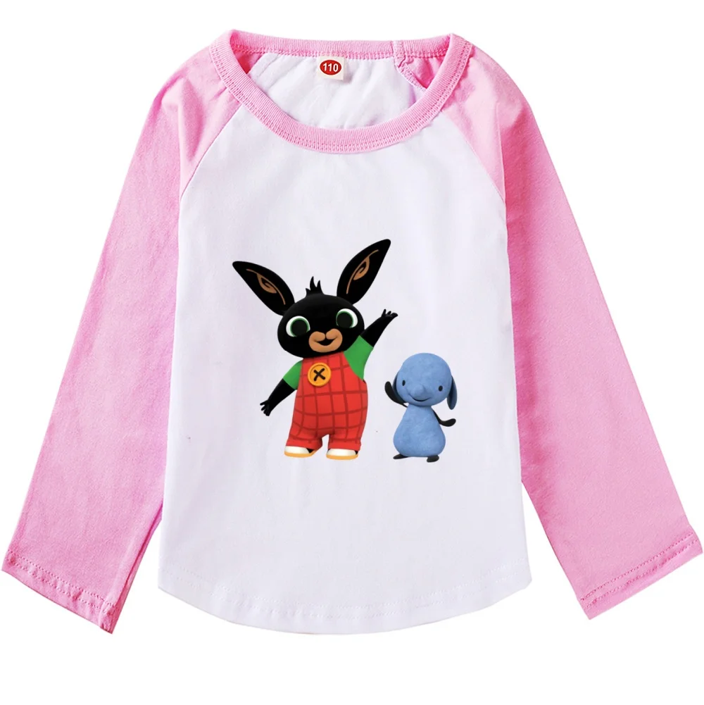 Топы с длинными рукавами принтом кролика Bing домашняя одежда для отдыха детская
