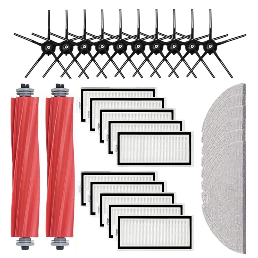 

Запчасти для робота-пылесоса Xiaomi Roborock Q7 Max Q7 Max + T8, основная боковая щетка, фильтр НЕРА, Швабра, Черная