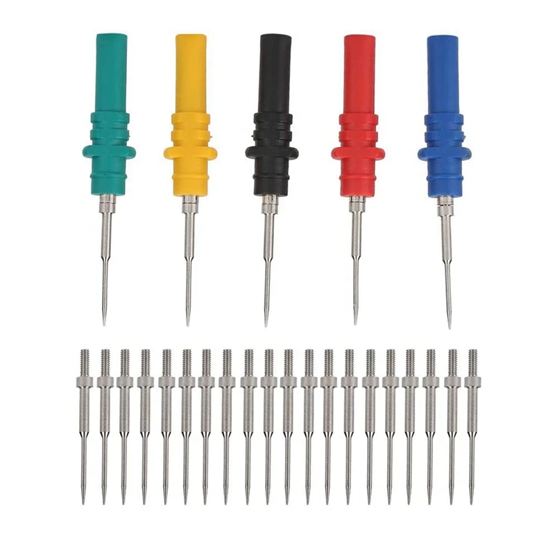 

Hot HG-5 PCS Back Probe Pins HT307A Automotive Diagnostic Pin Probes With 20 Replacement Needles For Piercing Wires