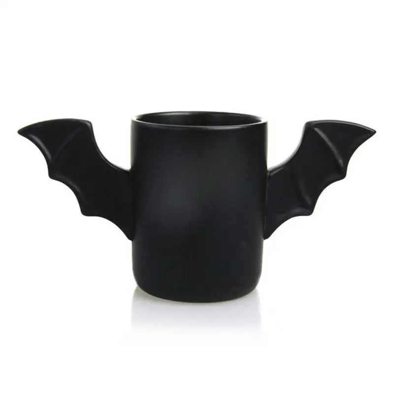 

Creative Ceramic space mug Black Bat Coffee Cups British Bat Wings 3D Water Cup Kitchen Novelty Coffee Mugs For Home Office